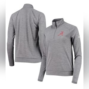 Nike Alabama Crimson Tide Womens Gray Quarter Zip Pullover Dri-FIT Size M